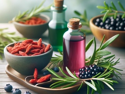 Skuteczność działania w naturalnych produktach kosmetycznych ekstraktu z owoców goji, liści rozmaryny, soku z czarnej bażyny